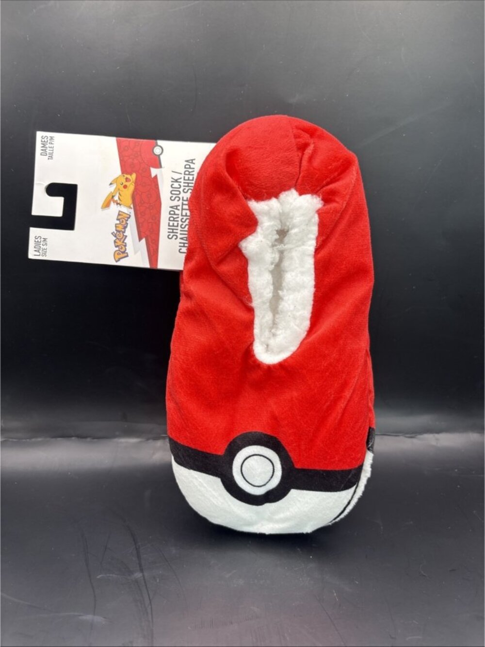 Pokémon Ladies Cozy Slipper Sherpa Socks Shoe Size S/M Poke Ball NEW